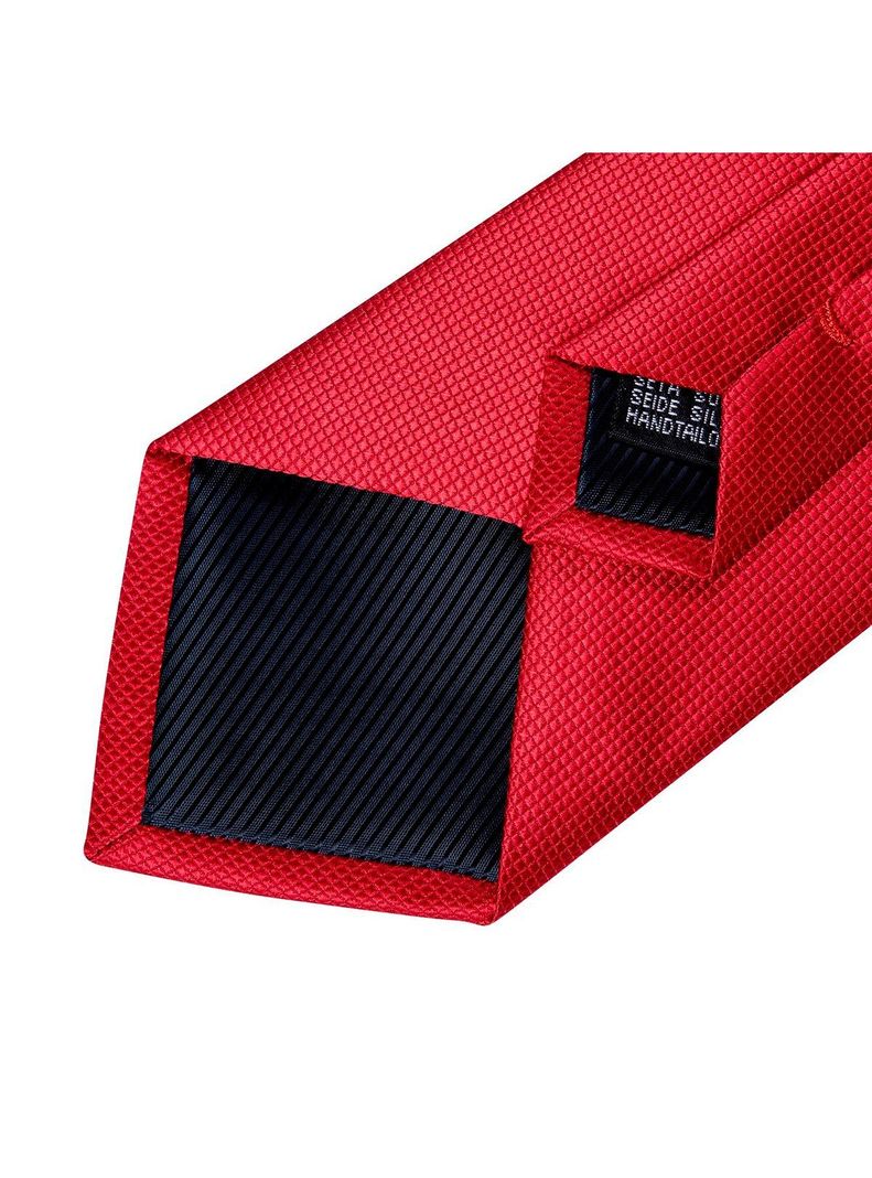 Set Corbata + Paño + Collera formal hombre. Modelo Rojo Classic-4