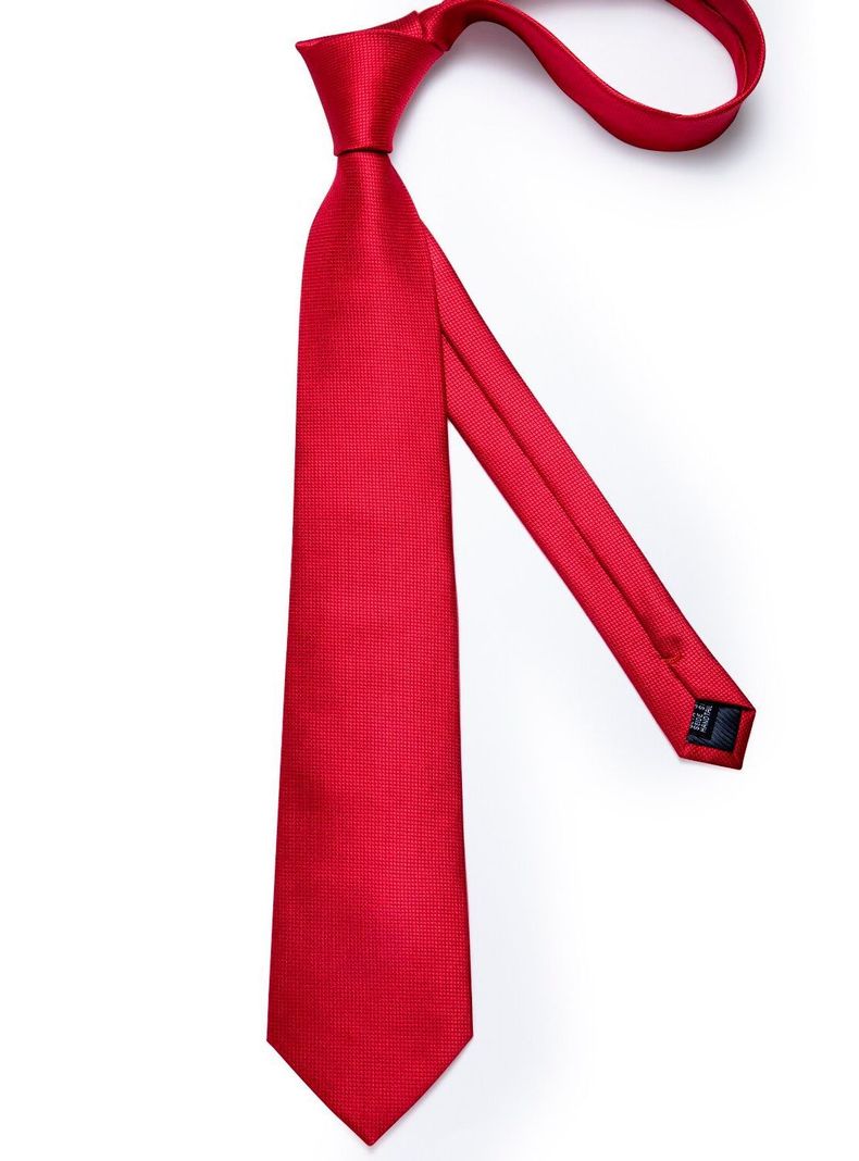 Set Corbata + Paño + Collera formal hombre. Modelo Rojo Classic-5