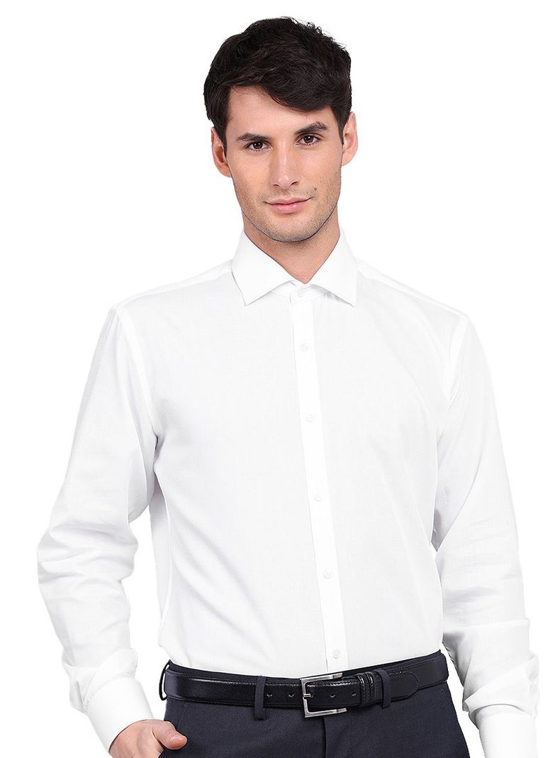 Camisa Blanca Van Heusen Hombre Formal Tailored Fit Sin Bolsillo Cuello Italiano-0