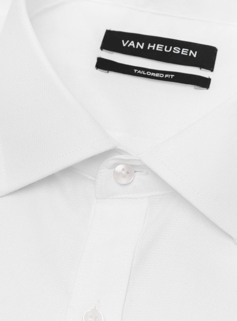 Camisa Blanca Van Heusen Hombre Formal Tailored Fit Sin Bolsillo Cuello Italiano-1
