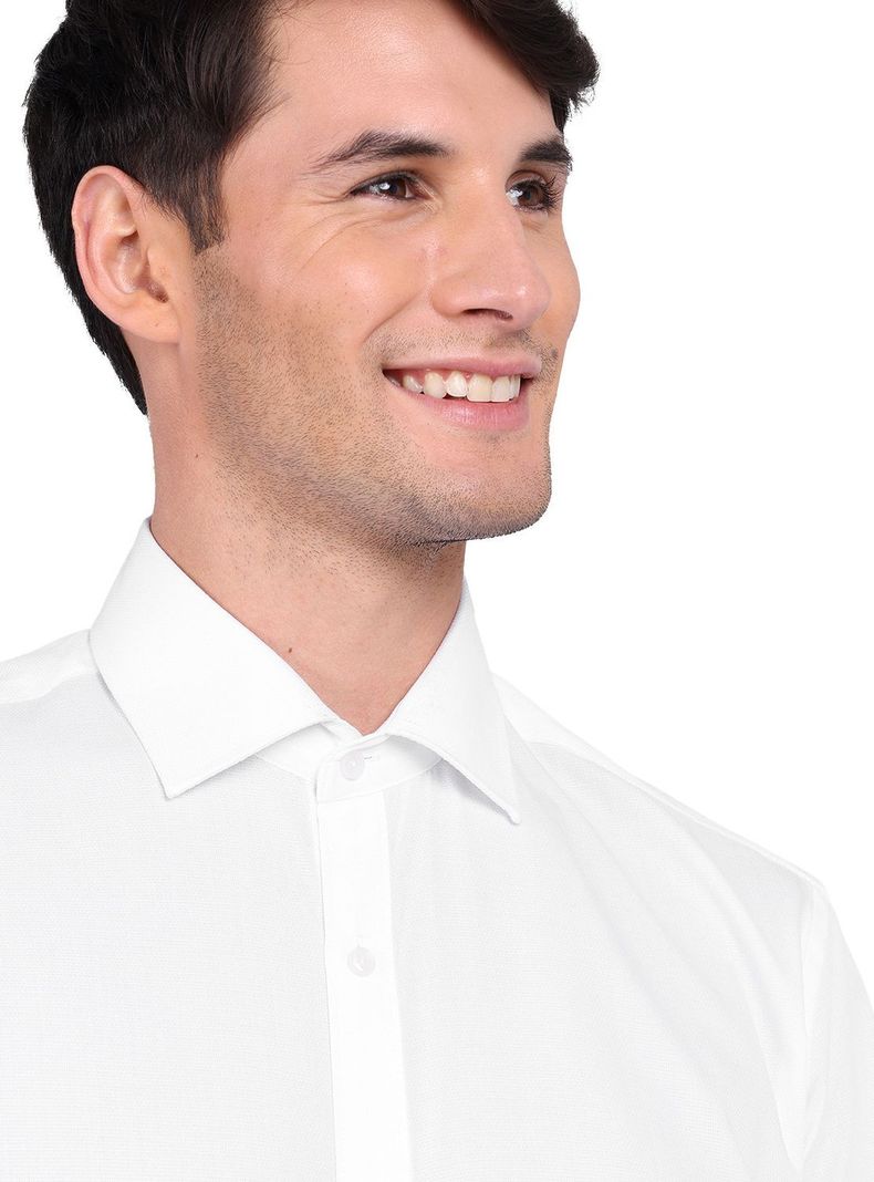 Camisa Blanca Van Heusen Hombre Formal Tailored Fit Sin Bolsillo Cuello Italiano-4