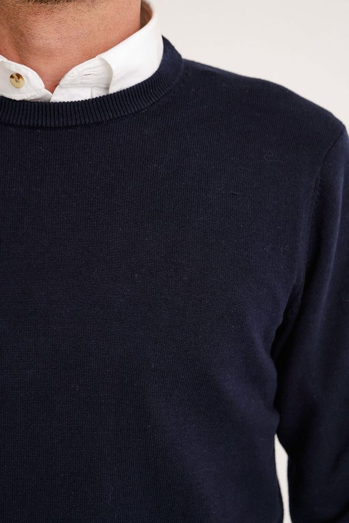 Chaleco Sweater Hombre Cuello Redondo Semiformal Oficina Azul Marino-1