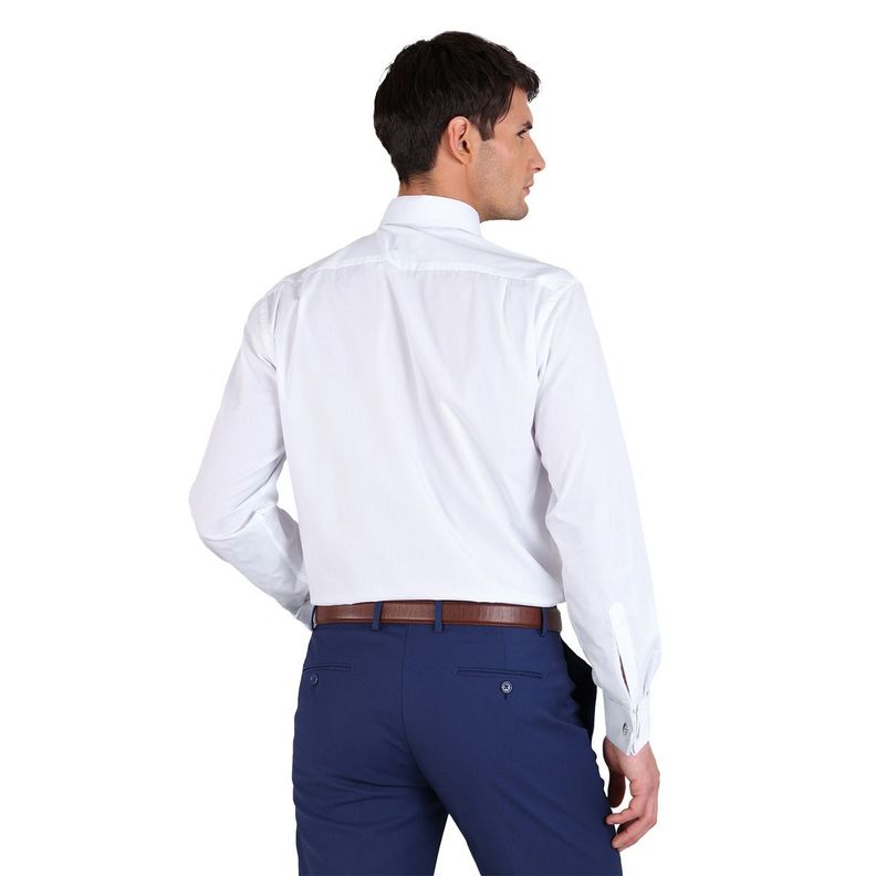 Camisa Blanca Formal Puño Doble para Colleras Tailored Fit Cuello Italiano ARROW-3