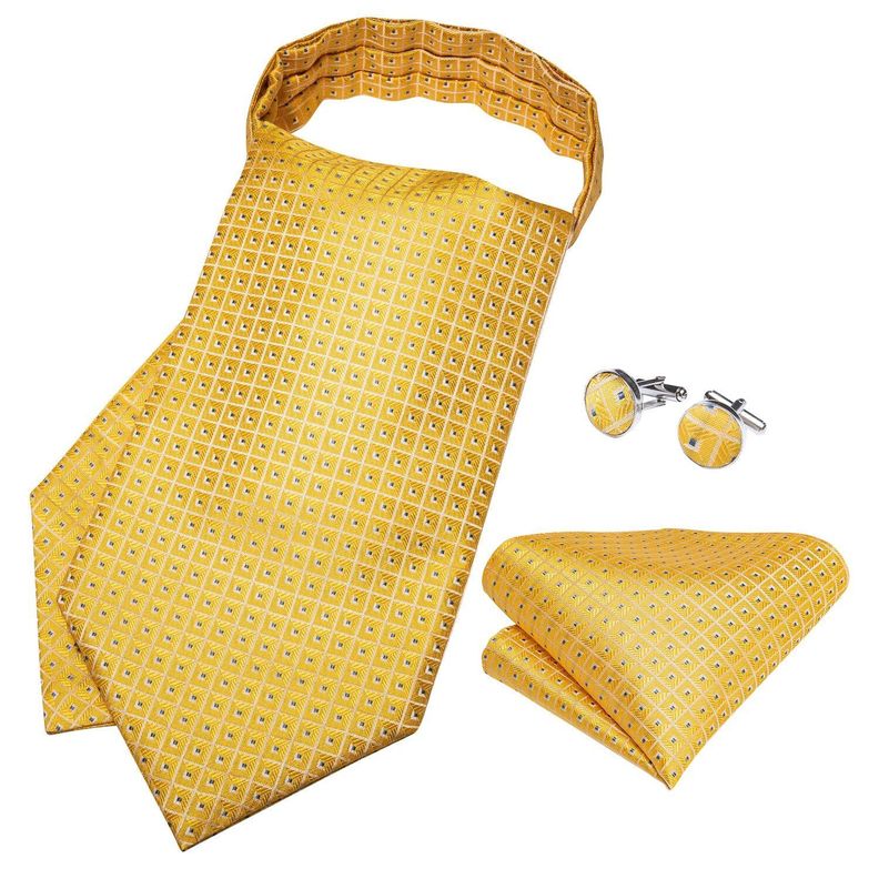 Corbata Gruesa Ascot + Paño + Colleras hombre. Solinario-2
