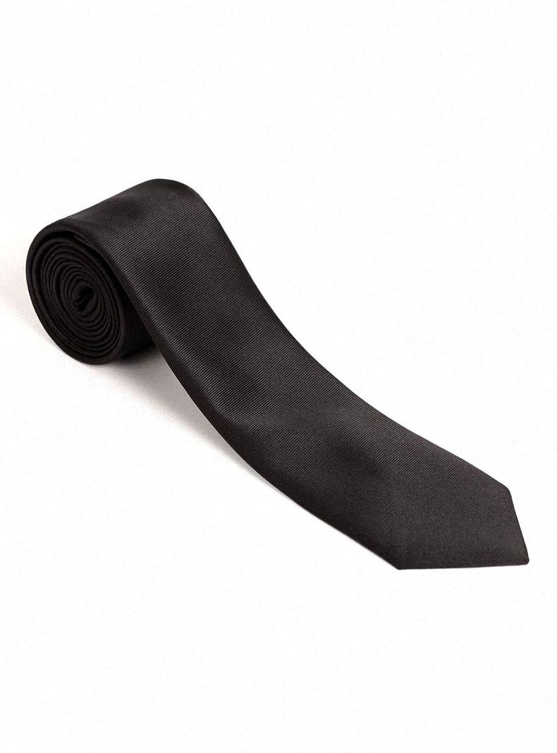Corbata microfibra lisa formal clásica Negro 7 cms Mavianni-0