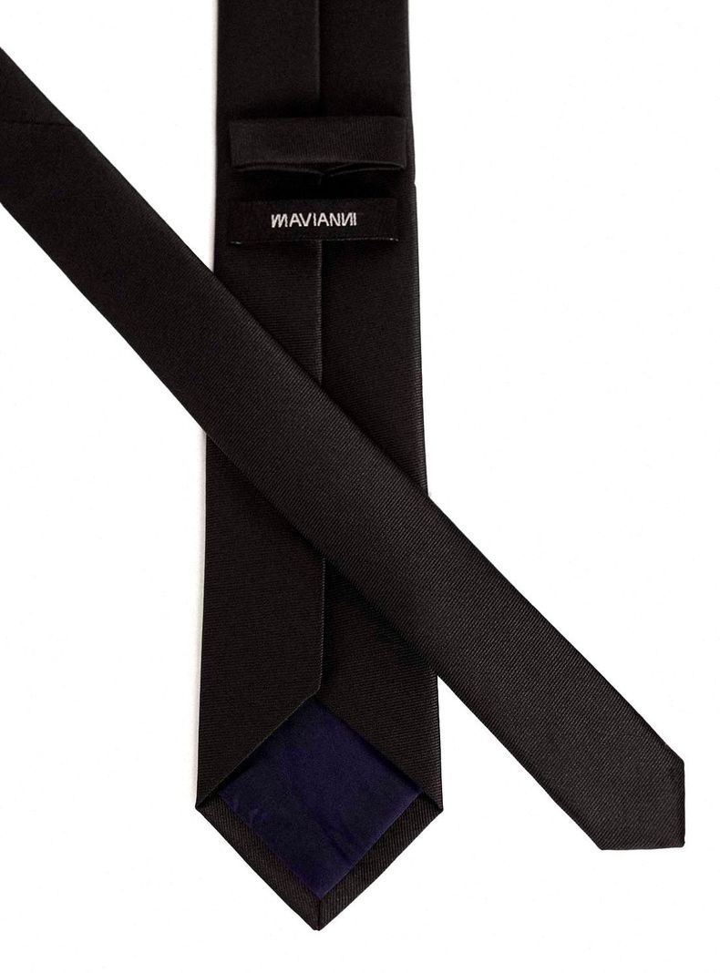 Corbata microfibra lisa formal clásica Negro 7 cms Mavianni-1