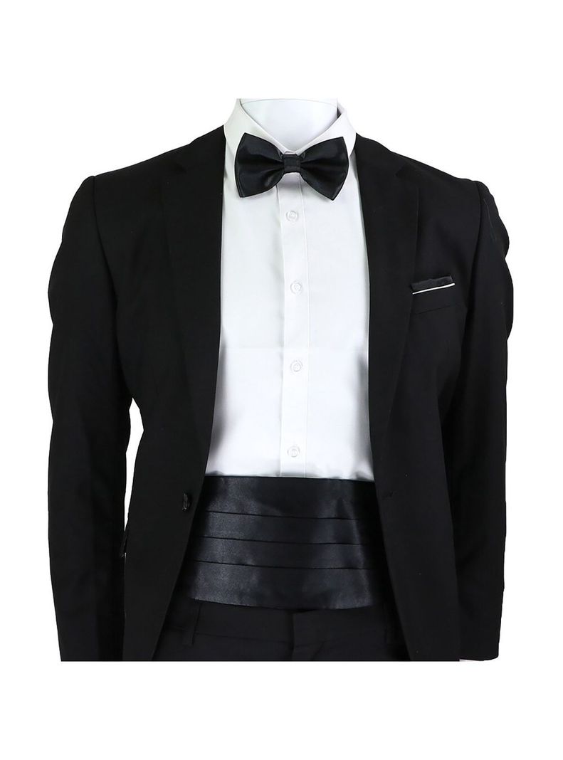Set faja formal ajustable poliester corbatin y paño para matrimonio-2