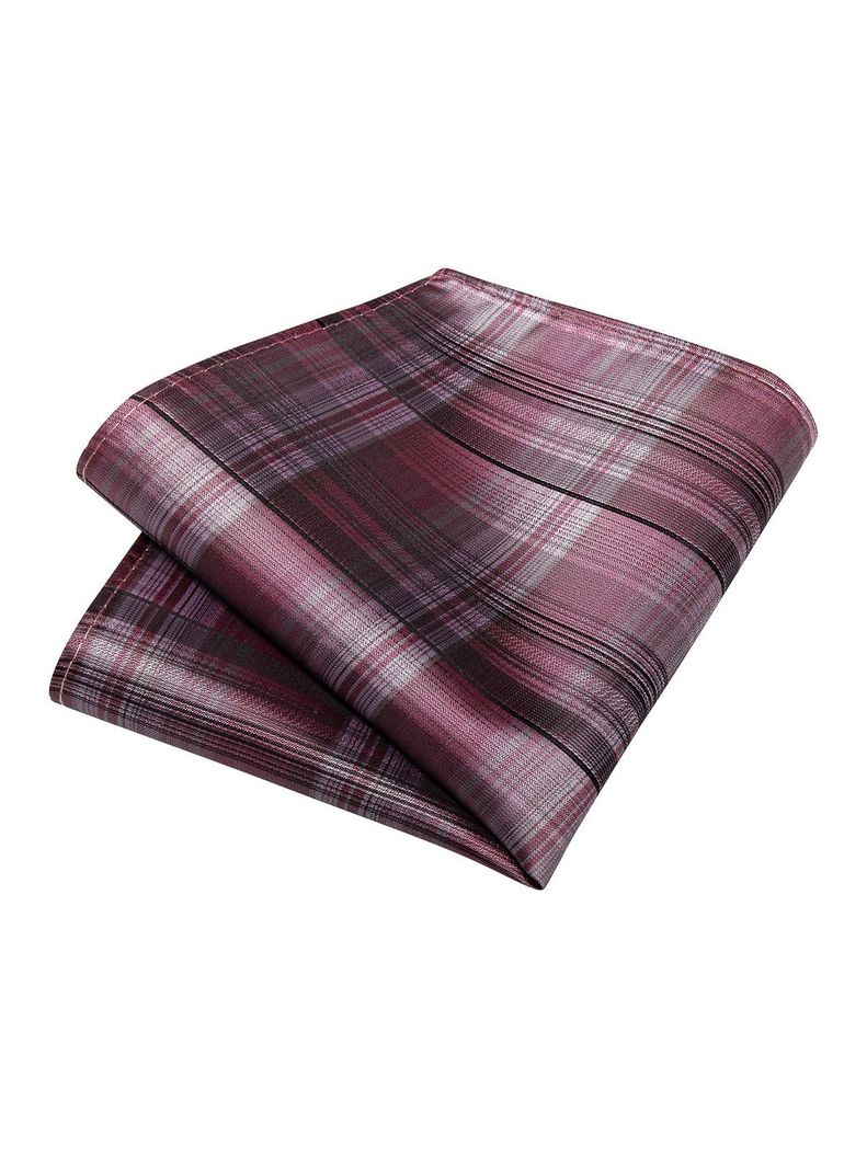 Corbata Hombre Seda + Paño + Colleras formal. Modelo Rosa Cenizas-3