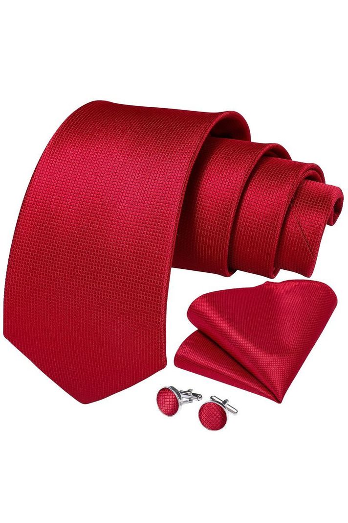 Corbata para regalo Hombre con nudo metalico paño y colleras en Caja-1
