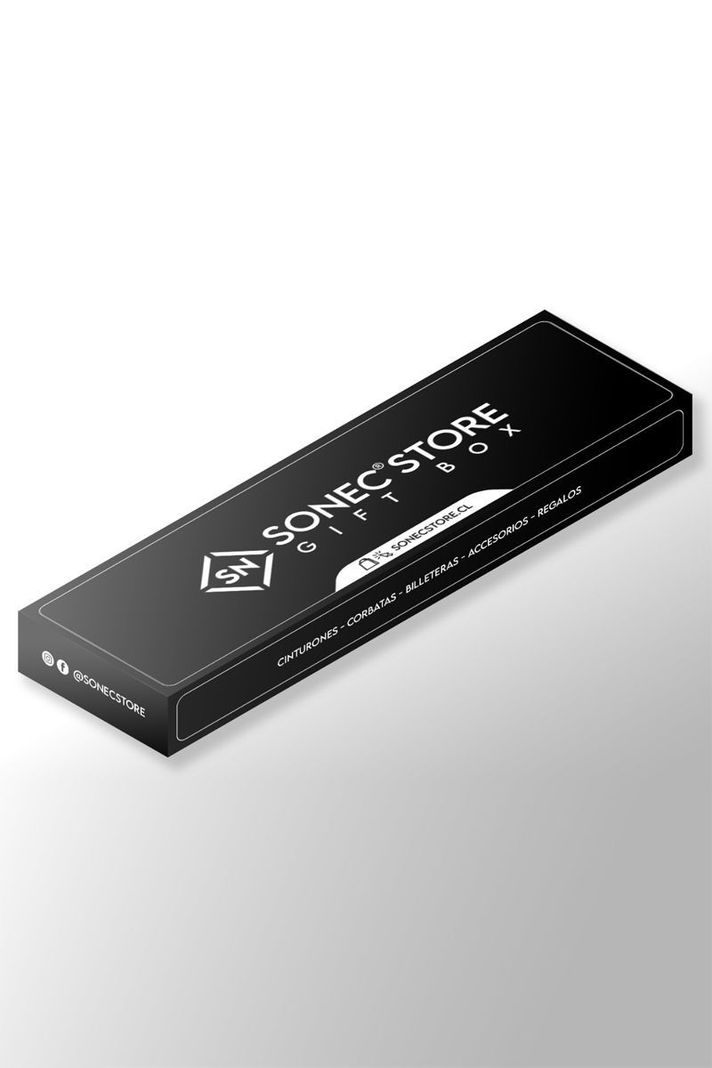 Corbata para regalo Hombre con nudo metalico paño y colleras en Caja-4