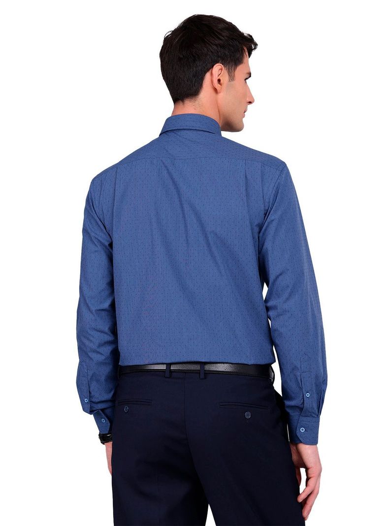 Camisa Slim Fit Van Heusen Azul Oscuro Hombre Sin Bolsillo Cuello Italiano-2