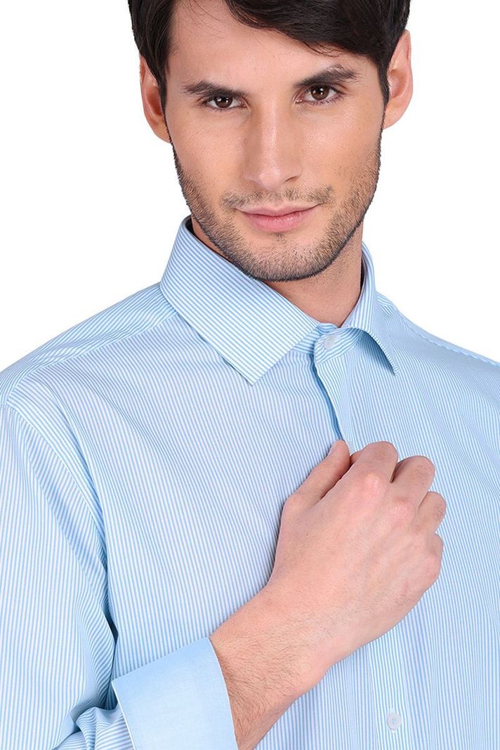 Camisa ARROW Slim Fit Formal a Rayas Hombre Cuello Italiano Sin Bolsillo-4