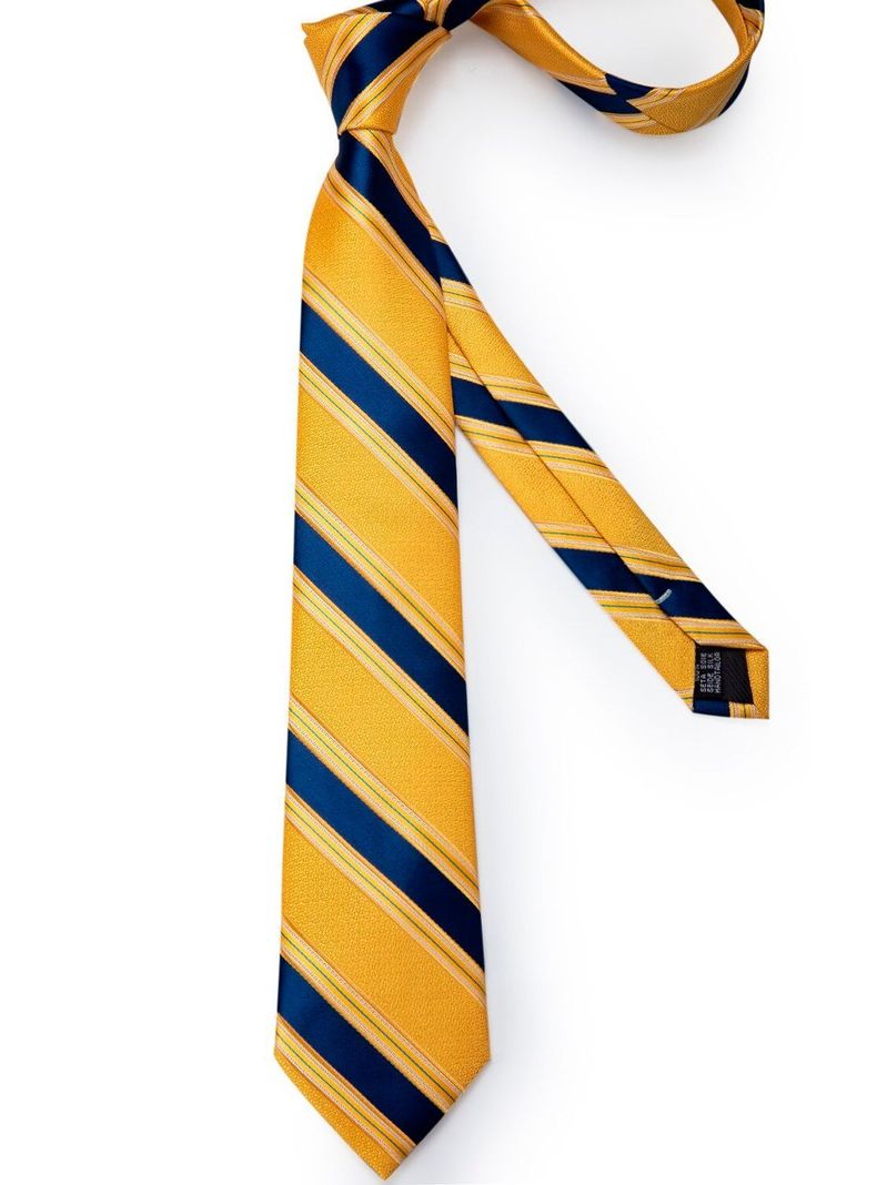 Set Corbata + Paño + Collera formal hombre. Modelo Oro y Cielo-5