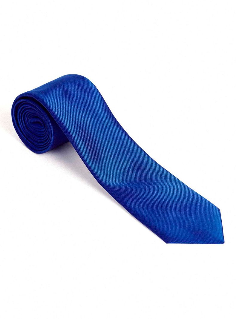 Corbata microfibra lisa formal clásica Azul Rey 7 cms Mavianni-0