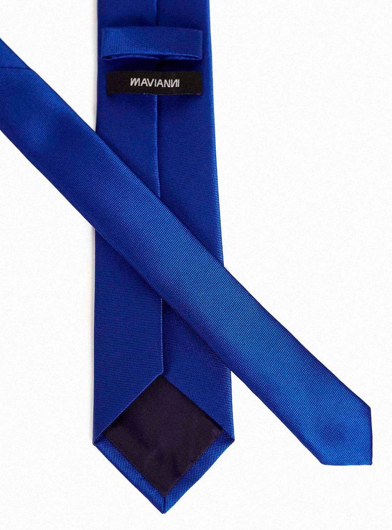 Corbata microfibra lisa formal clásica Azul Rey 7 cms Mavianni-1