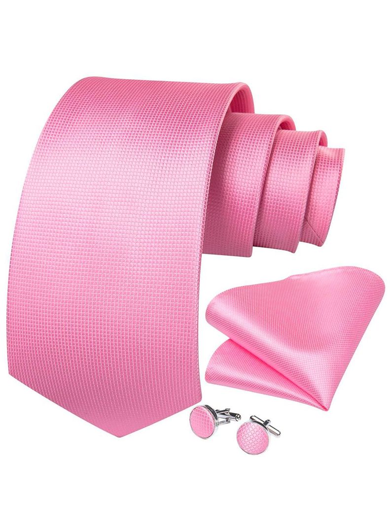 Set Corbata + Paño + Collera formal hombre. Modelo Rosa Classic-0