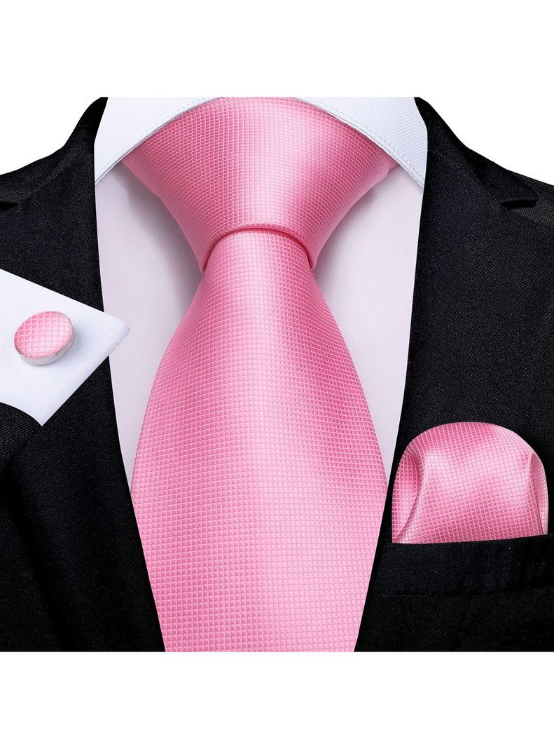 Set Corbata + Paño + Collera formal hombre. Modelo Rosa Classic-1
