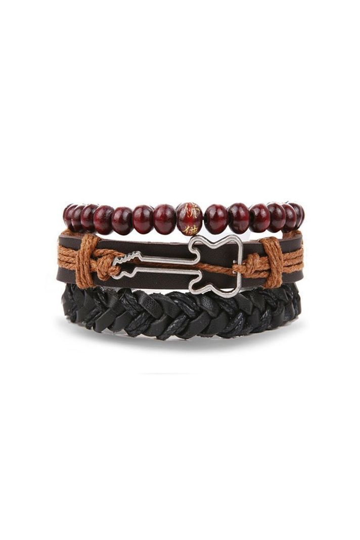 Pulsera Cuero Unisex. Modelo Guitar Hero-0