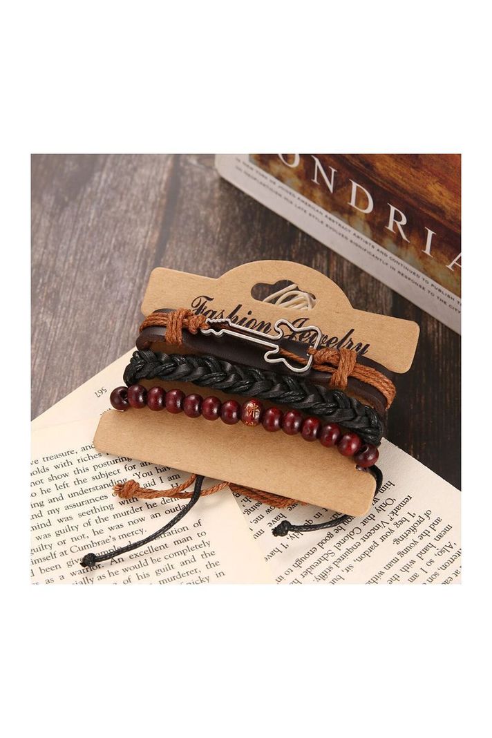 Pulsera Cuero Unisex. Modelo Guitar Hero-2