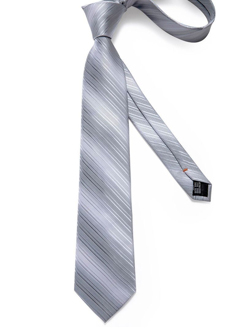 Set Corbata + Paño + Collera formal hombre. Modelo Silver-5