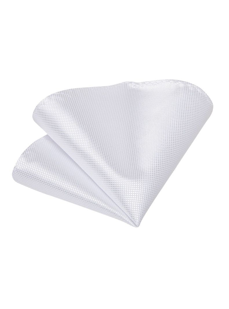 Corbata Blanca + Paño + Collera formal hombre. Modelo Blanco Classic-3