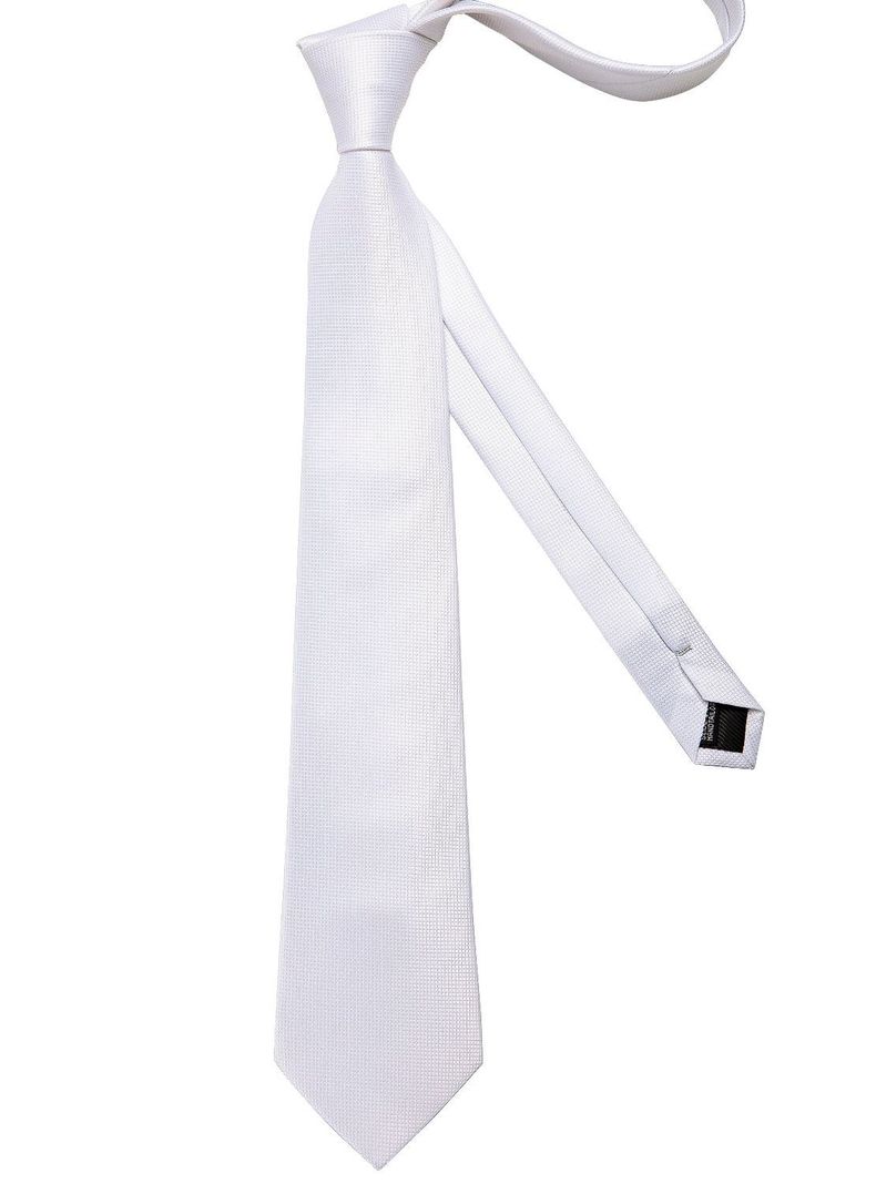 Corbata Blanca + Paño + Collera formal hombre. Modelo Blanco Classic-5