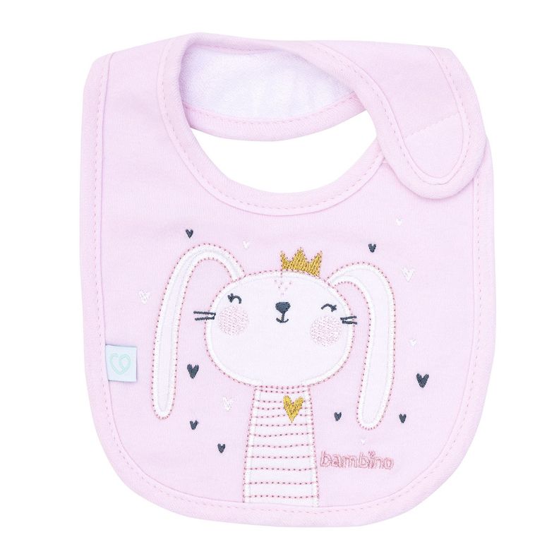 Set 2 Babero Algodón Impermeable Rosado Conejita Niña-2
