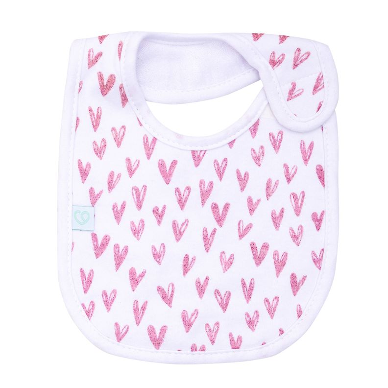 Set 2 Babero Algodón Impermeable Rosado Conejita Niña-3