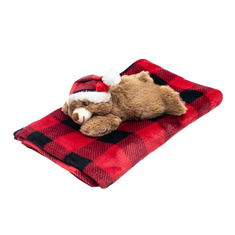 Frazada Y Peluche Set 2 Piezas Bambino Navidad Oso Cafe