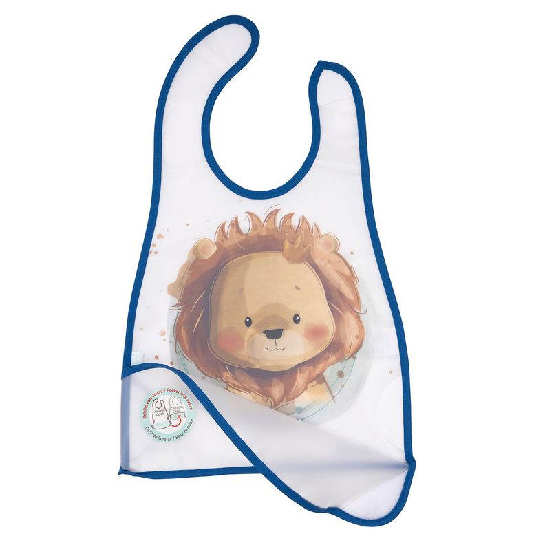 Babero De Alimentacion Verde Bambino Leon Niño-1