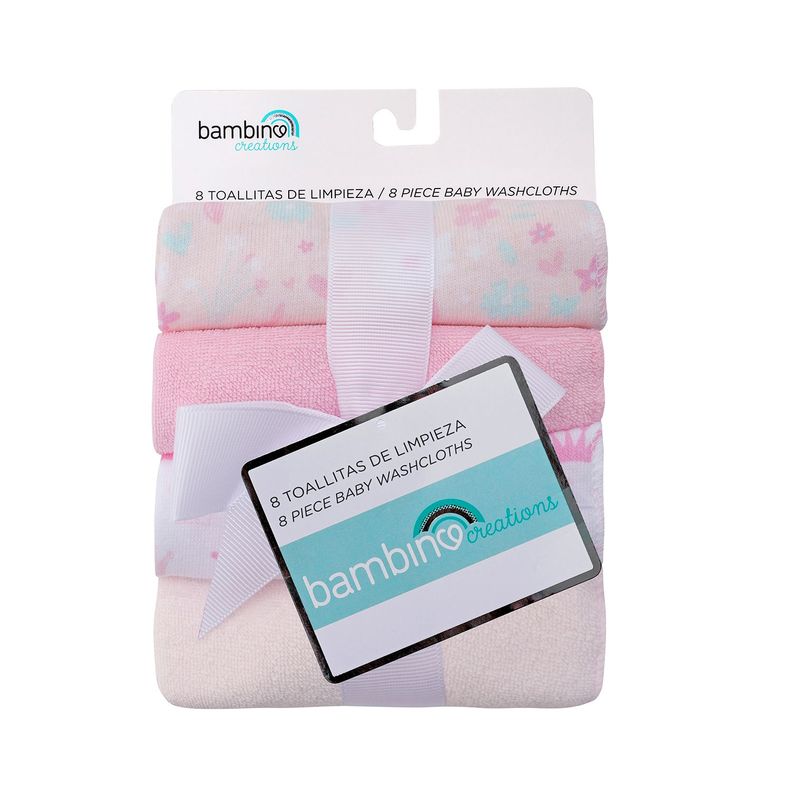 Set 8 Toallitas De Limpieza Rosado Flores Nina