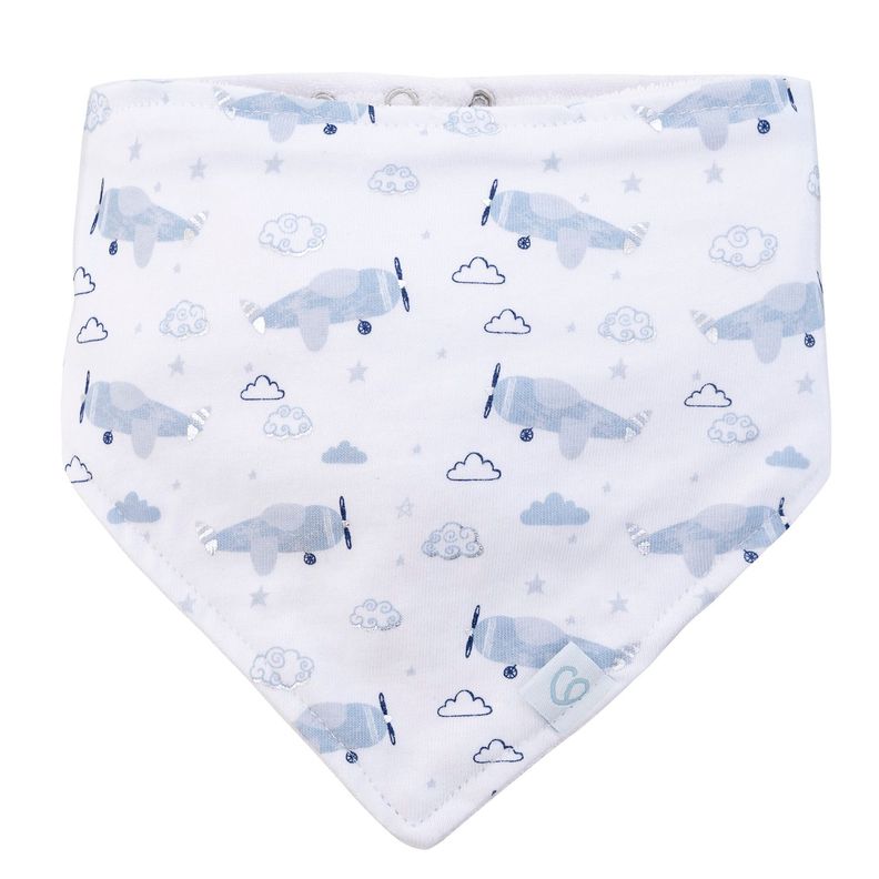 Set 2 Babero Bandana Gris Avion Niño-3