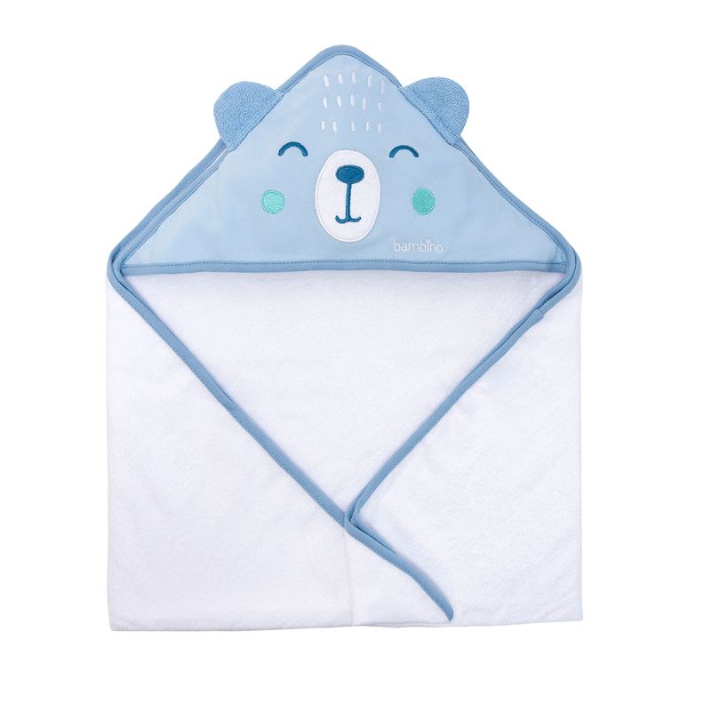 Toalla Con Capucha Celeste Oso Niño-1