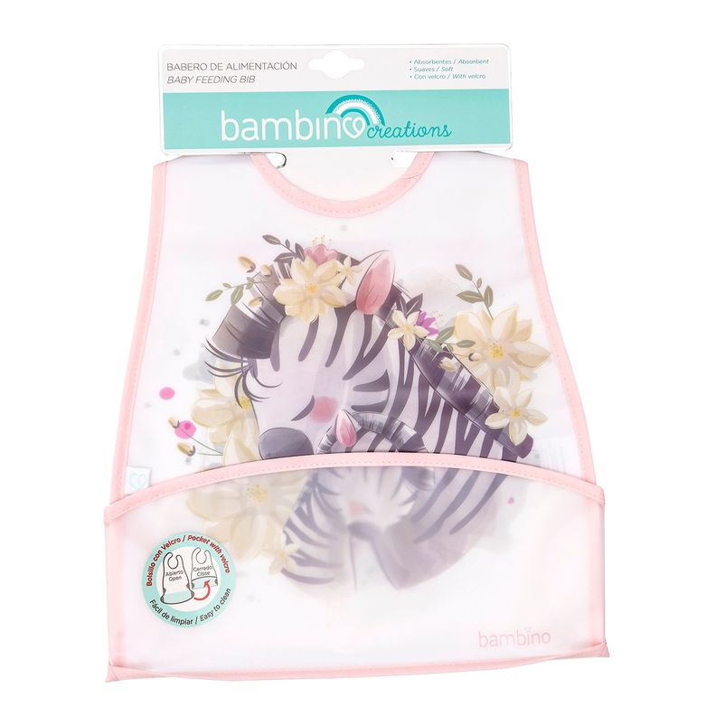 Babero De Alimentacion Fucsia Cebra Nina