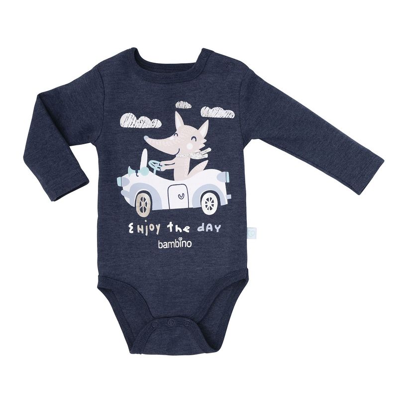 Set 2 Bodys Manga Larga Azul Zorro Niño 18 - 24 Meses-2