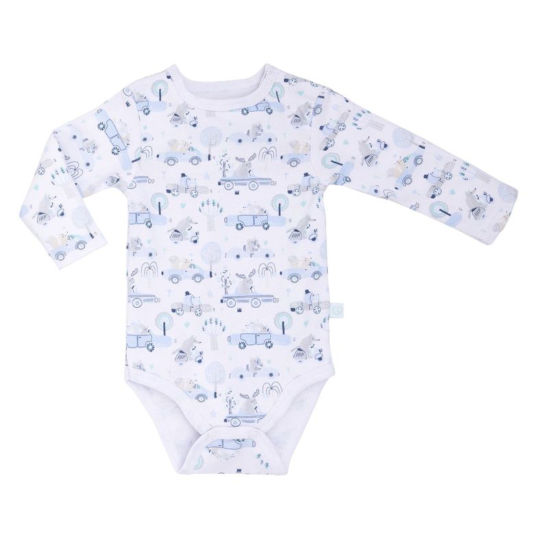 Set 2 Bodys Manga Larga Azul Zorro Niño 18 - 24 Meses-3
