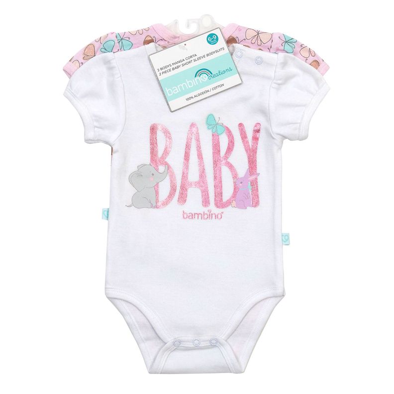 Set 2 Bodys Manga Corta Blanco Mariposa Nina 1-3 meses