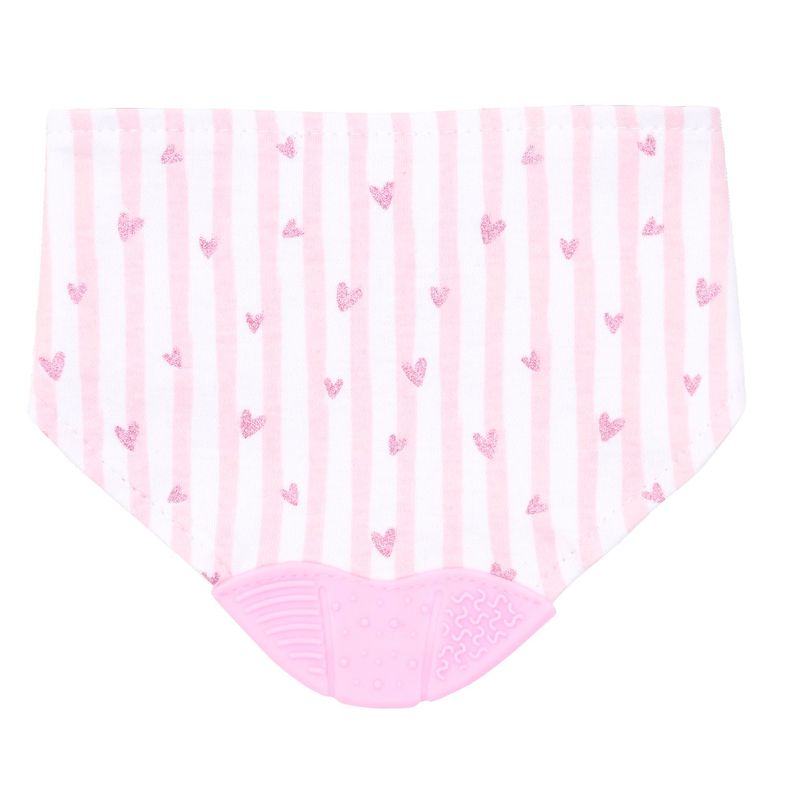 Babero Mordedor Bambino Blanco Corazones Niña-1