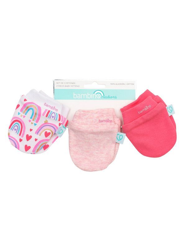 Set 3 Piezas Mitones Bambino Creations Arcoiris Fucsia-1