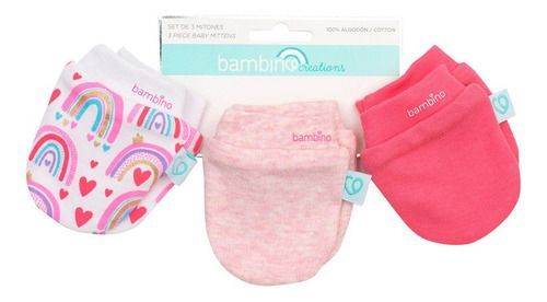 Set 3 Piezas Mitones Bambino Creations Arcoiris Fucsia-3