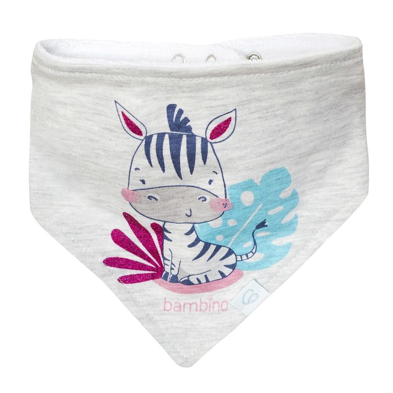 Set 2 Babero Bandana Rosado Cebra Niña-2