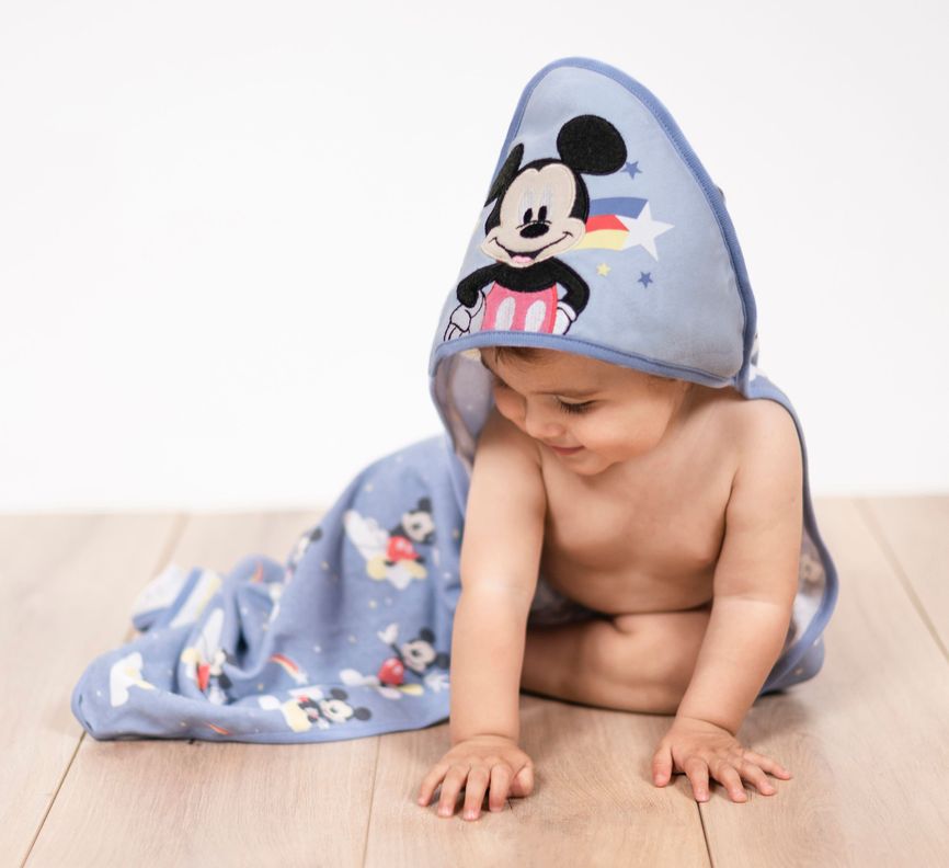 Toalla Capucha Bambino  Mickey Estrella Fugaz Azul-2
