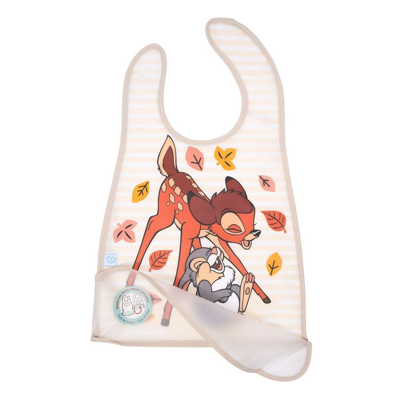 Babero De Alimentacion Beige Bambi Unisex Con Lineas-1