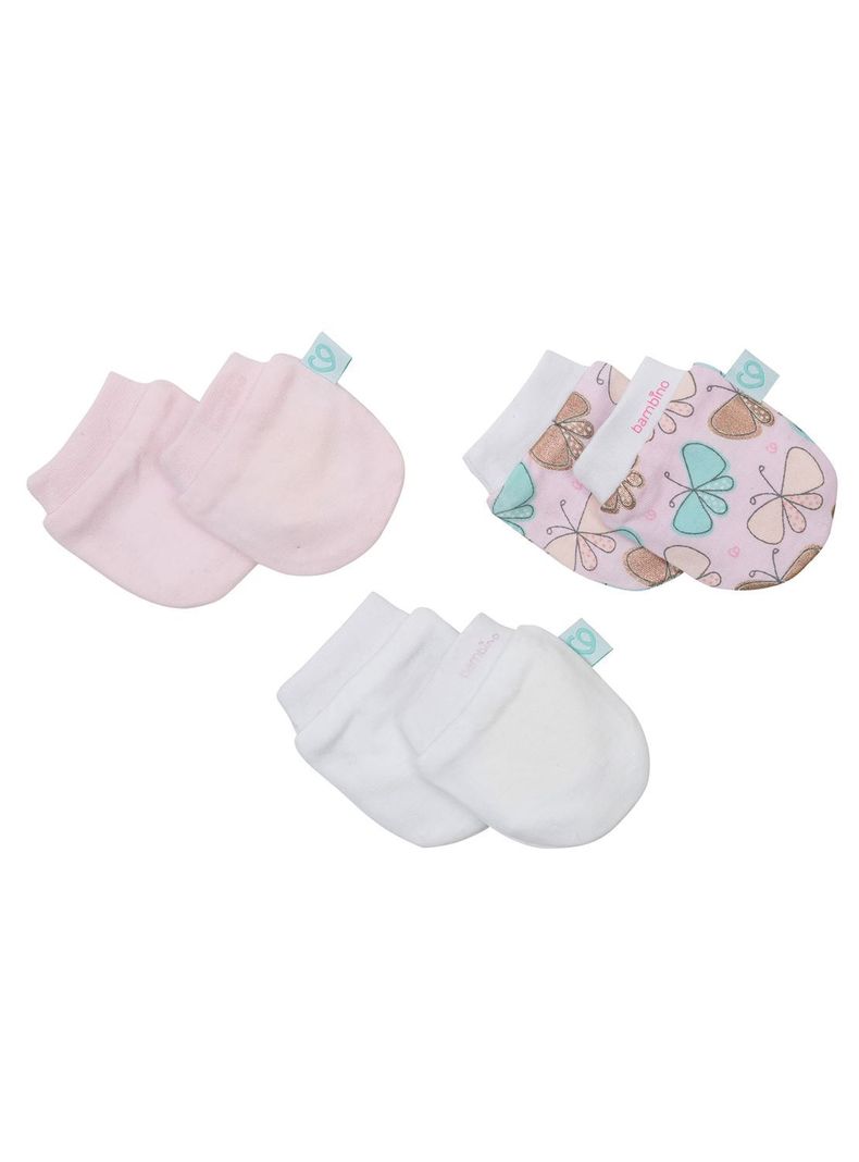 Set 3 Piezas Mitones Bambino Creations Mariposa Fucsia-0