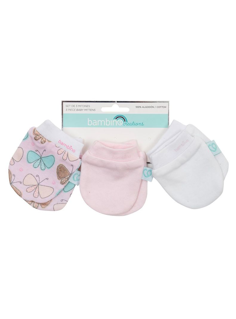 Set 3 Piezas Mitones Bambino Creations Mariposa Fucsia-1
