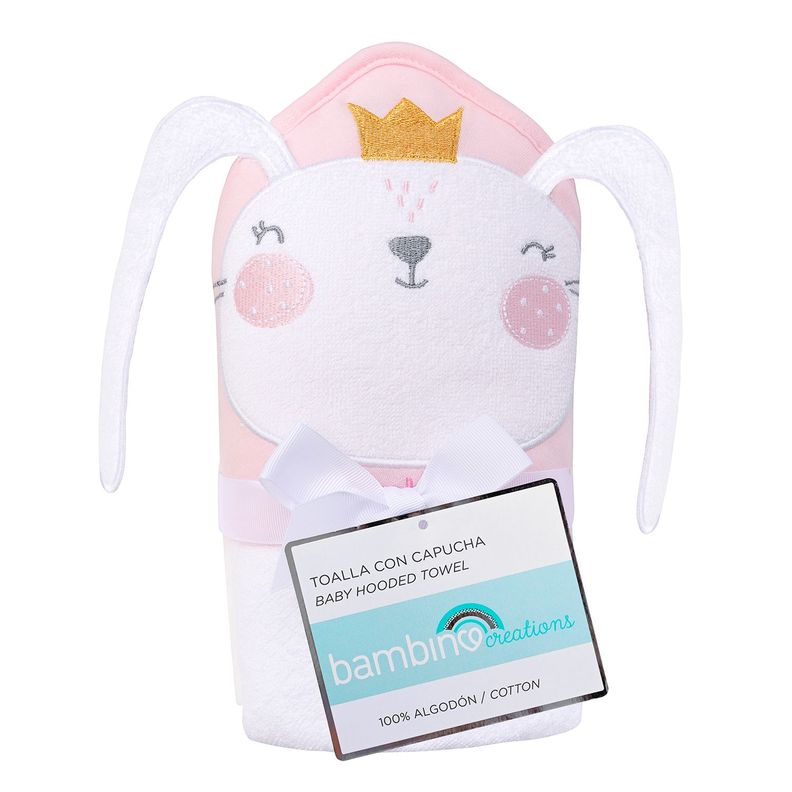 Toalla Con Capucha Blanco Conejita Niña-0