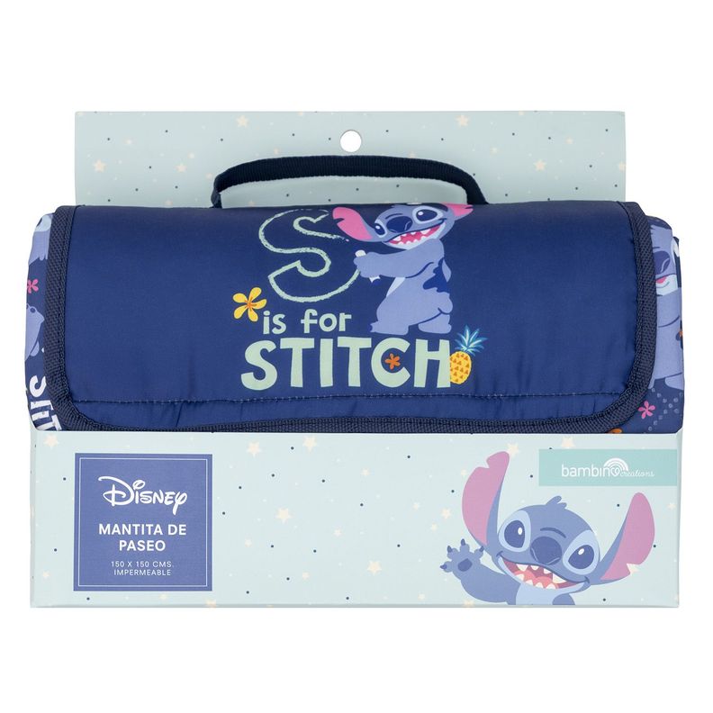 Manta Picnic Azul Stitch Unisex-0