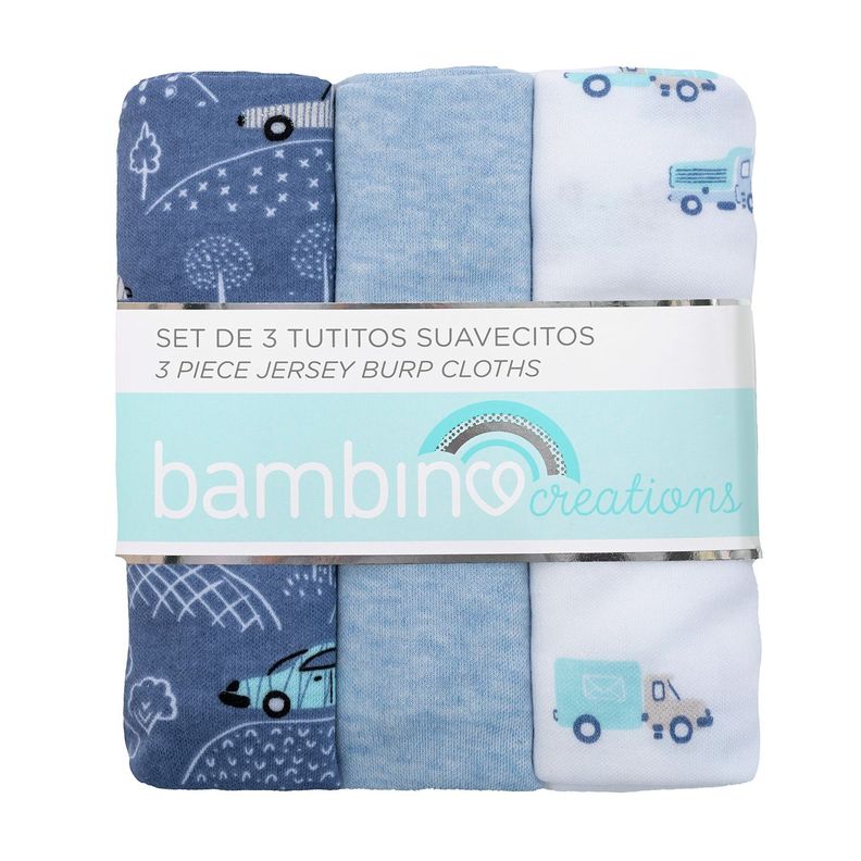 Set 3 Tutitos Suavecitos Azul Autos Nino Celeste