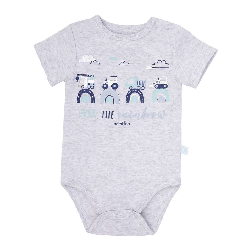 Set 2 Bodys Manga Corta Gris Transportes Niño 18-24 Meses-2