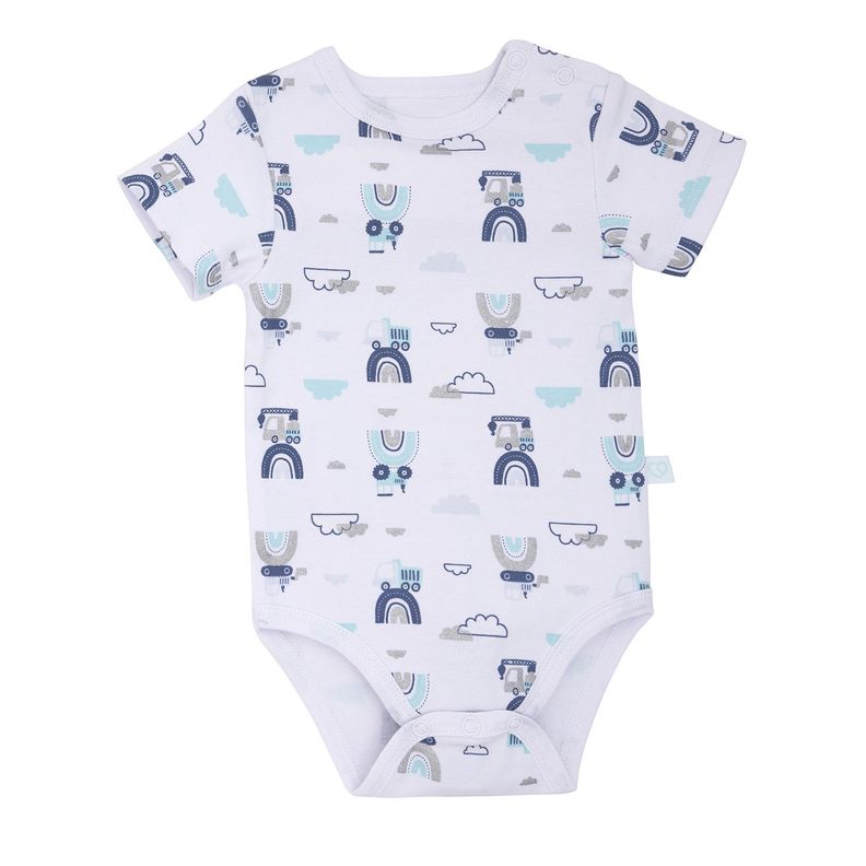 Set 2 Bodys Manga Corta Gris Transportes Niño 18-24 Meses-3